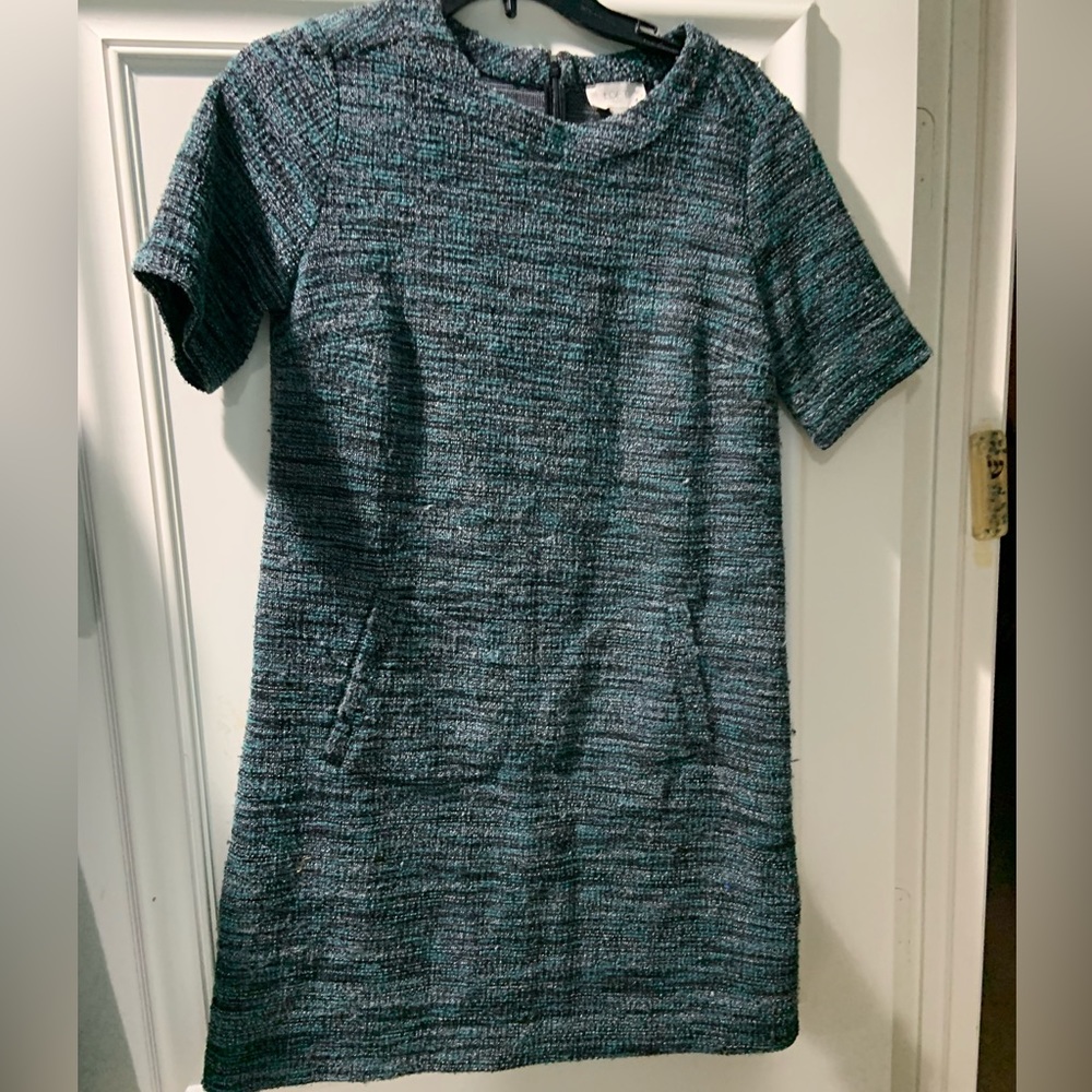 LOFT womens short sleeve Boucle dress